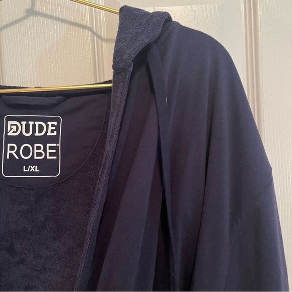 DUDE ROBE Navy Blue Hooded Robe - Picture 4 of 9